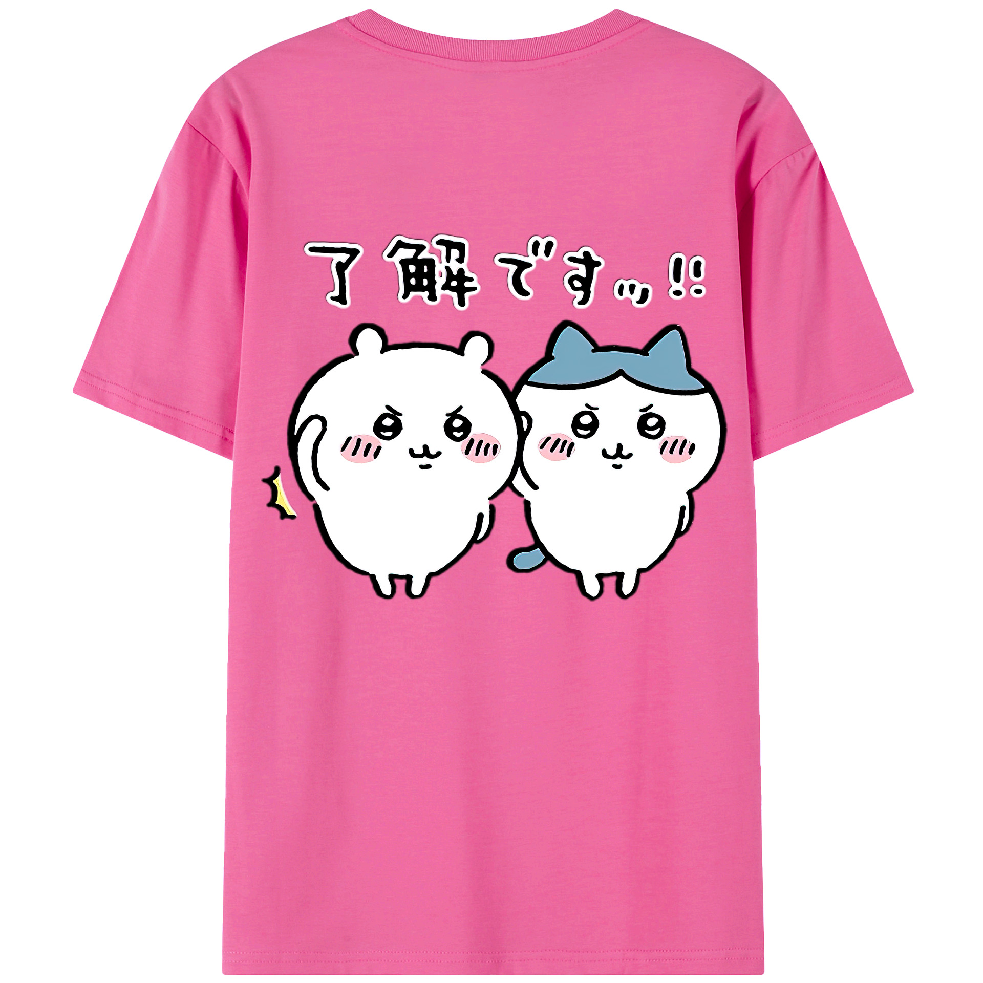 （画像用） ちいかわ ハチワレ Chii-kawa hachiware レディース半袖Tシャツ(バックプリント)